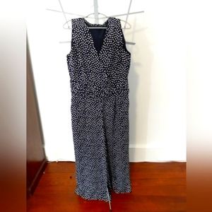 Ann Taylor Cute Polka Dot Navy and White Jumpsuit